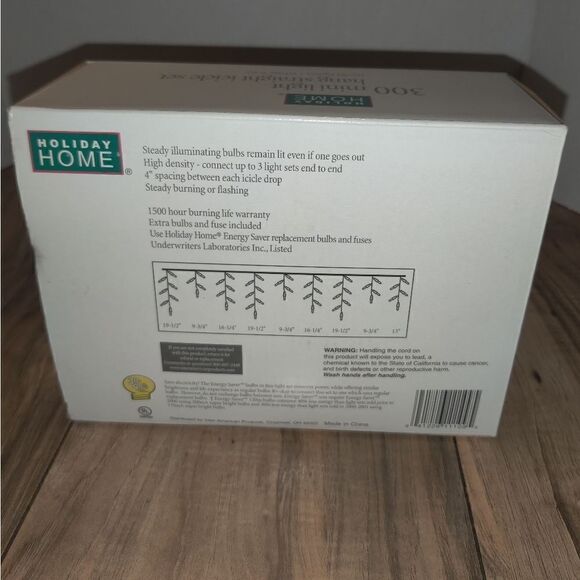 Holiday Home 300 Mini Light Hang Straight Icicle Set Multi Lights - Picture 4 of 6